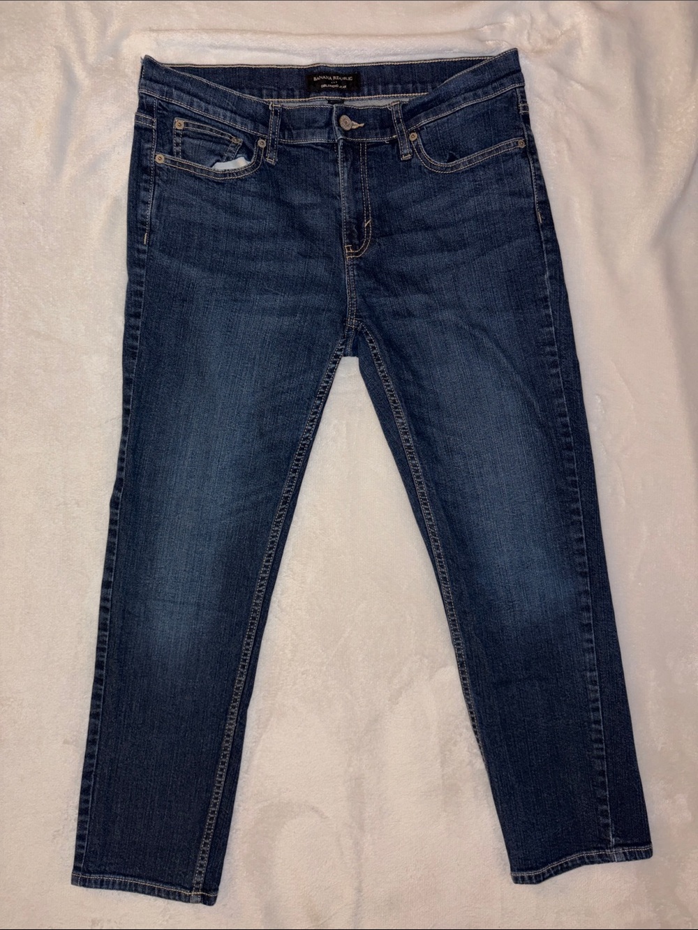 Petite 29/8 Banana Republic Dark Blue Wash “Girlfriend” Jeans